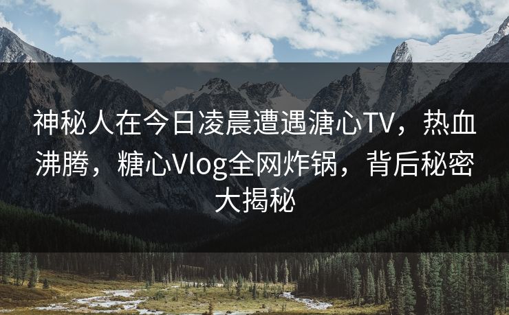 神秘人在今日凌晨遭遇溏心TV，热血沸腾，糖心Vlog全网炸锅，背后秘密大揭秘