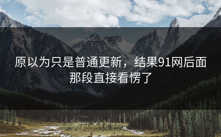 原以为只是普通更新，结果91网后面那段直接看愣了