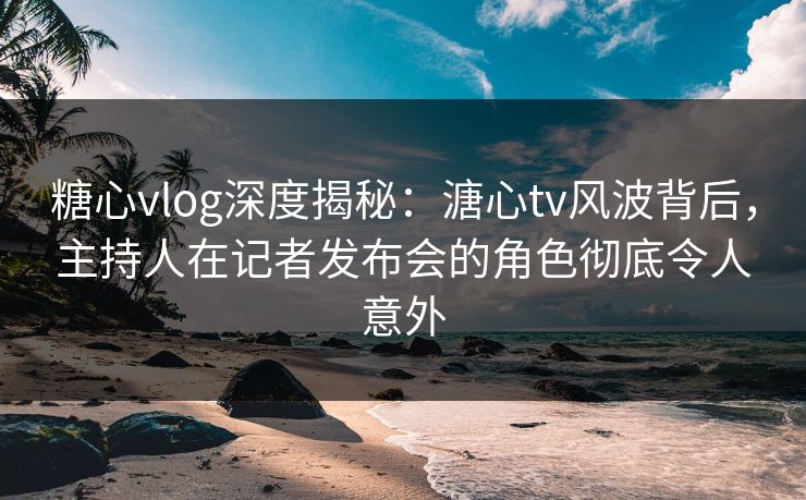 糖心vlog深度揭秘：溏心tv风波背后，主持人在记者发布会的角色彻底令人意外  第1张