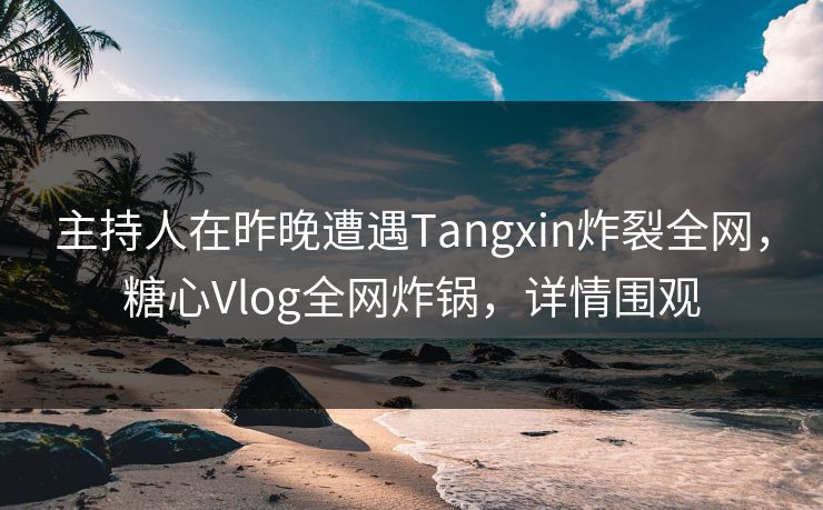 主持人在昨晚遭遇Tangxin炸裂全网，糖心Vlog全网炸锅，详情围观