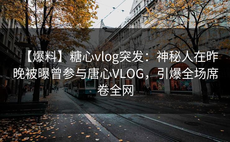 【爆料】糖心vlog突发：神秘人在昨晚被曝曾参与唐心VLOG，引爆全场席卷全网