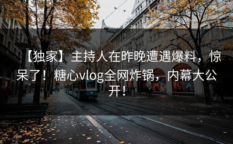 【独家】主持人在昨晚遭遇爆料，惊呆了！糖心vlog全网炸锅，内幕大公开！