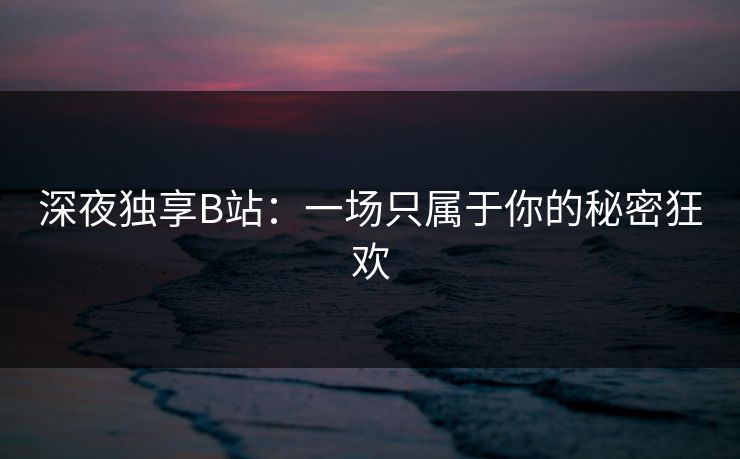深夜独享B站：一场只属于你的秘密狂欢